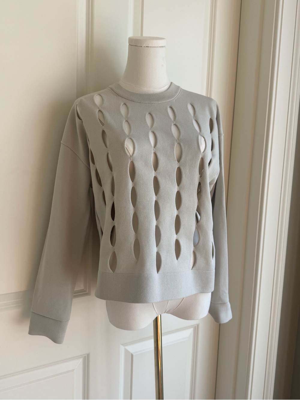 lululemon athletica Light Gray Cutout Crew Sweater